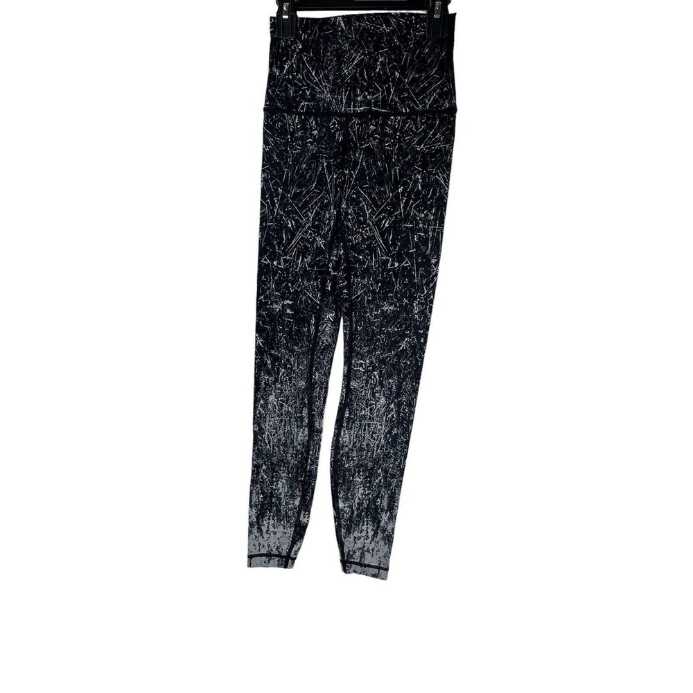Lululemon Wunder Under Hi-Rise Tight 28" Alouette Alpine White Black Pant Size 4 - Picture 2 of 14